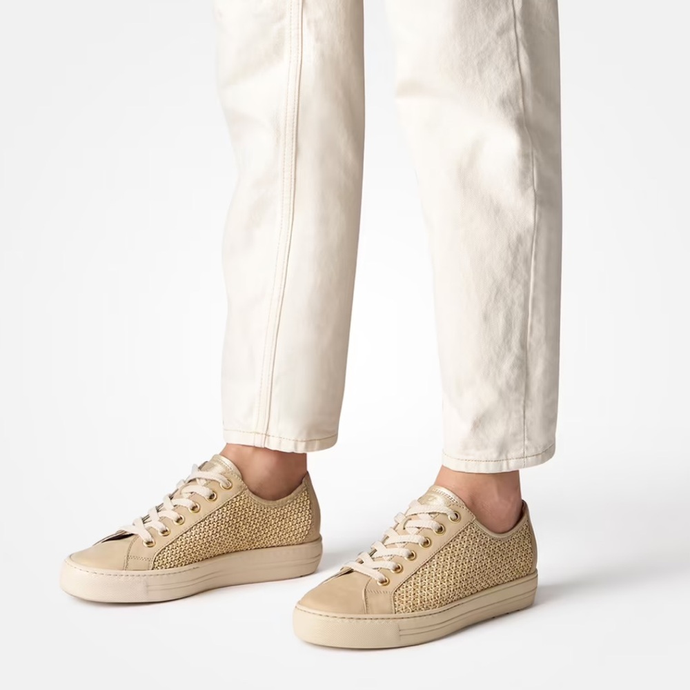 PAUL GREEN Art. 5242-003 Beige and Gold Sneakers super soft size UK 4.5 US 7